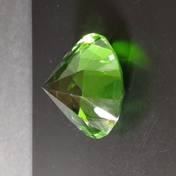 Emerald Green Faceted Crystal Paperweight - Picture 3 of 6